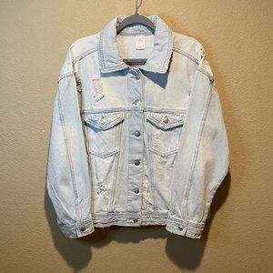 Light-wash Distressed Denim Jacket